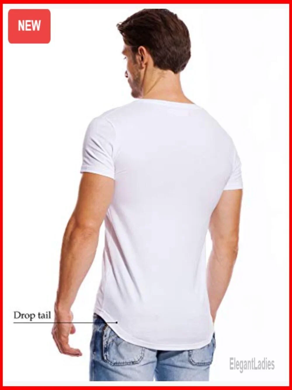 Men's Deep V-Neck Slim Fit Cotton Stretch Undershirt Tee
